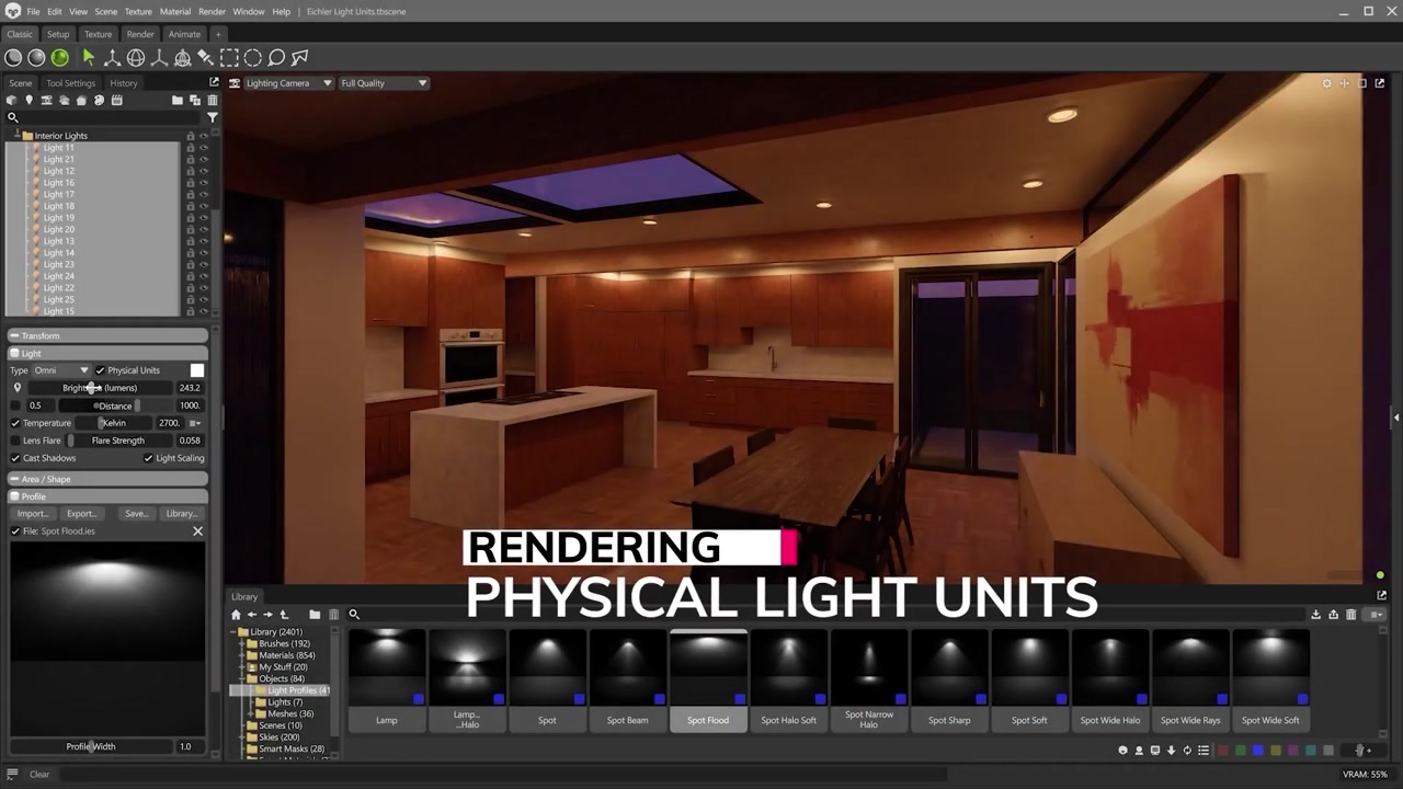 Marmoset Toolbag 5.03 物理灯光单位